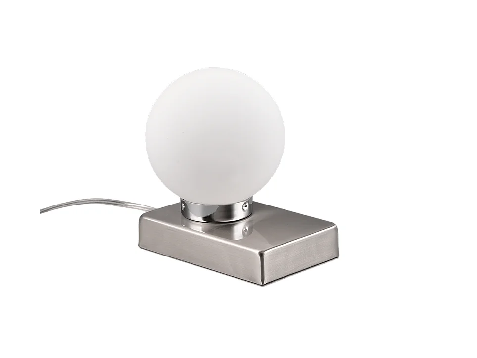 Lampada da tavolo, metallo, nichel opaco, 15x15x12 cm, Davi Ii