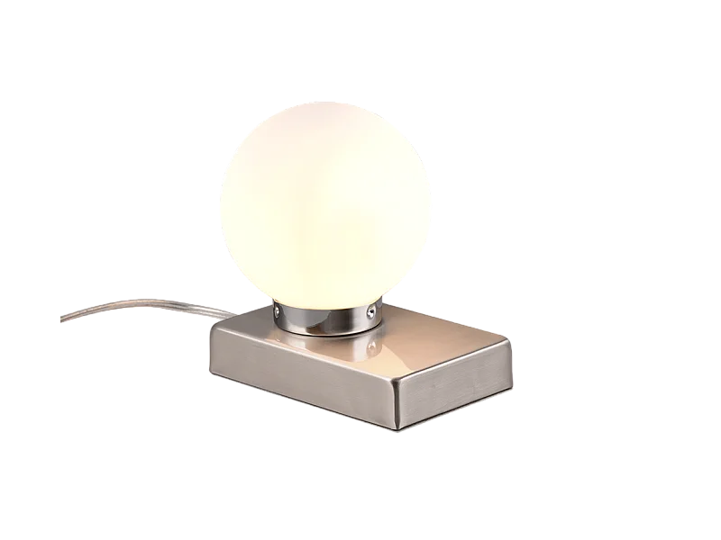 Lampada da tavolo, metallo, nichel opaco, 15x15x12 cm, Davi Ii