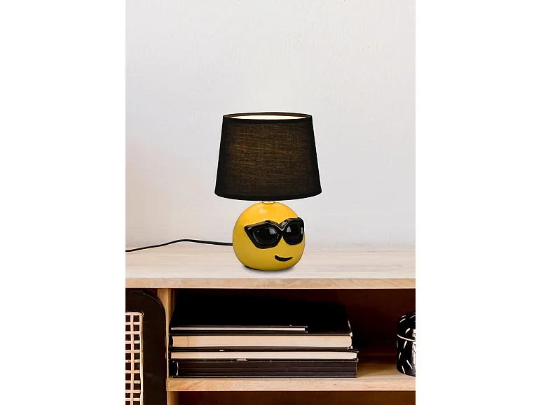 Lampada da tavolo, ceramica, nero, 18x26x18 cm, Coolio