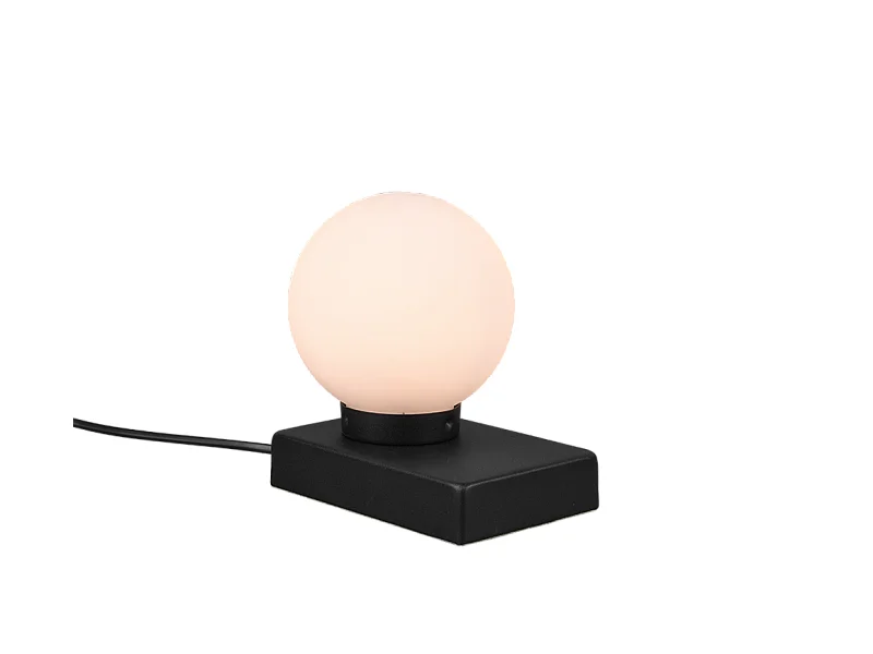Lampada da tavolo, metallo, nero opaco, 15x15x12 cm, Davi