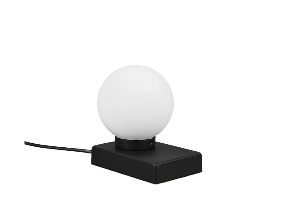 Lampada da tavolo, metallo, nero opaco, 15x15x12 cm, Davi