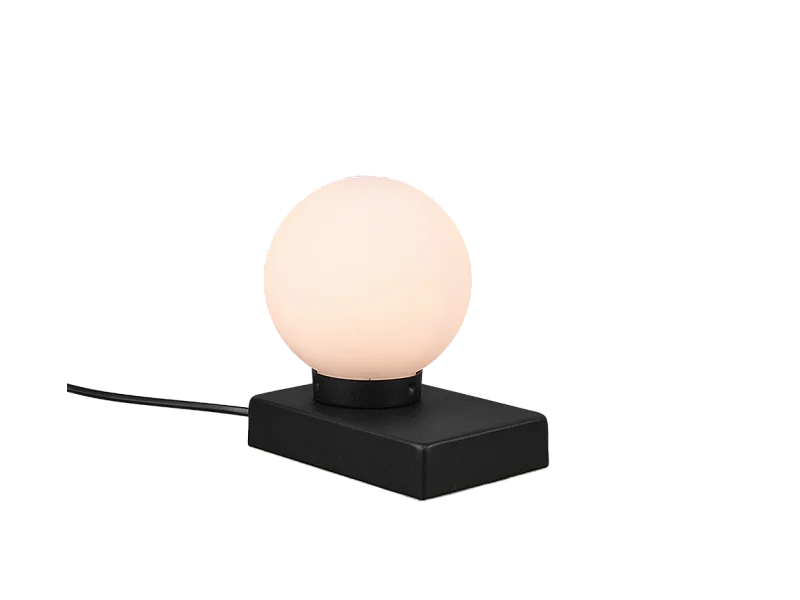 Lampada da tavolo, metallo, nero opaco, 15x15x12 cm, Davi