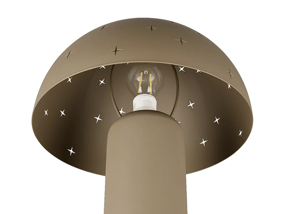 Lampada da tavolo, metallo, taupe, 25x32,5x25 cm, Seta