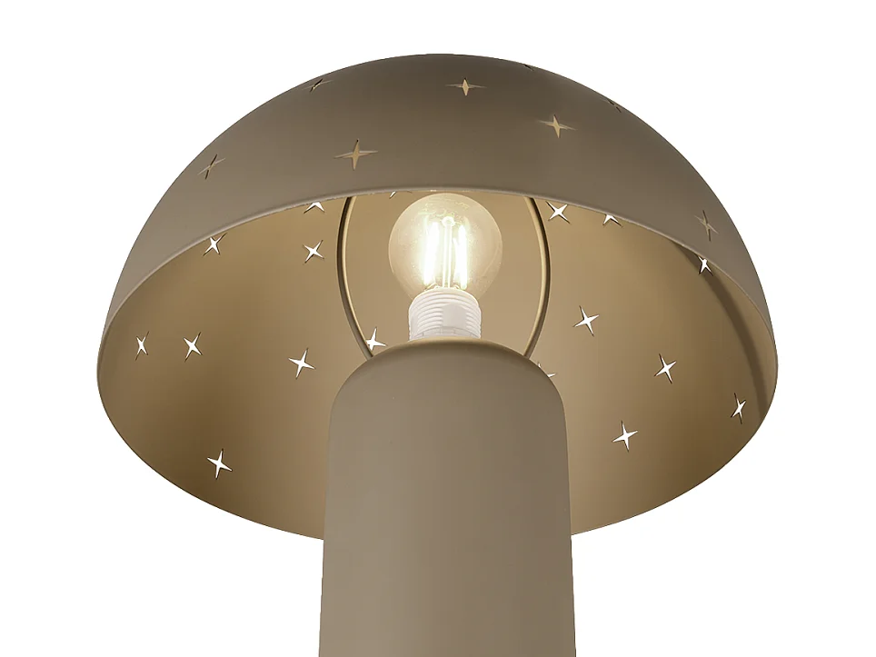 Lampada da tavolo, metallo, taupe, 25x32,5x25 cm, Seta