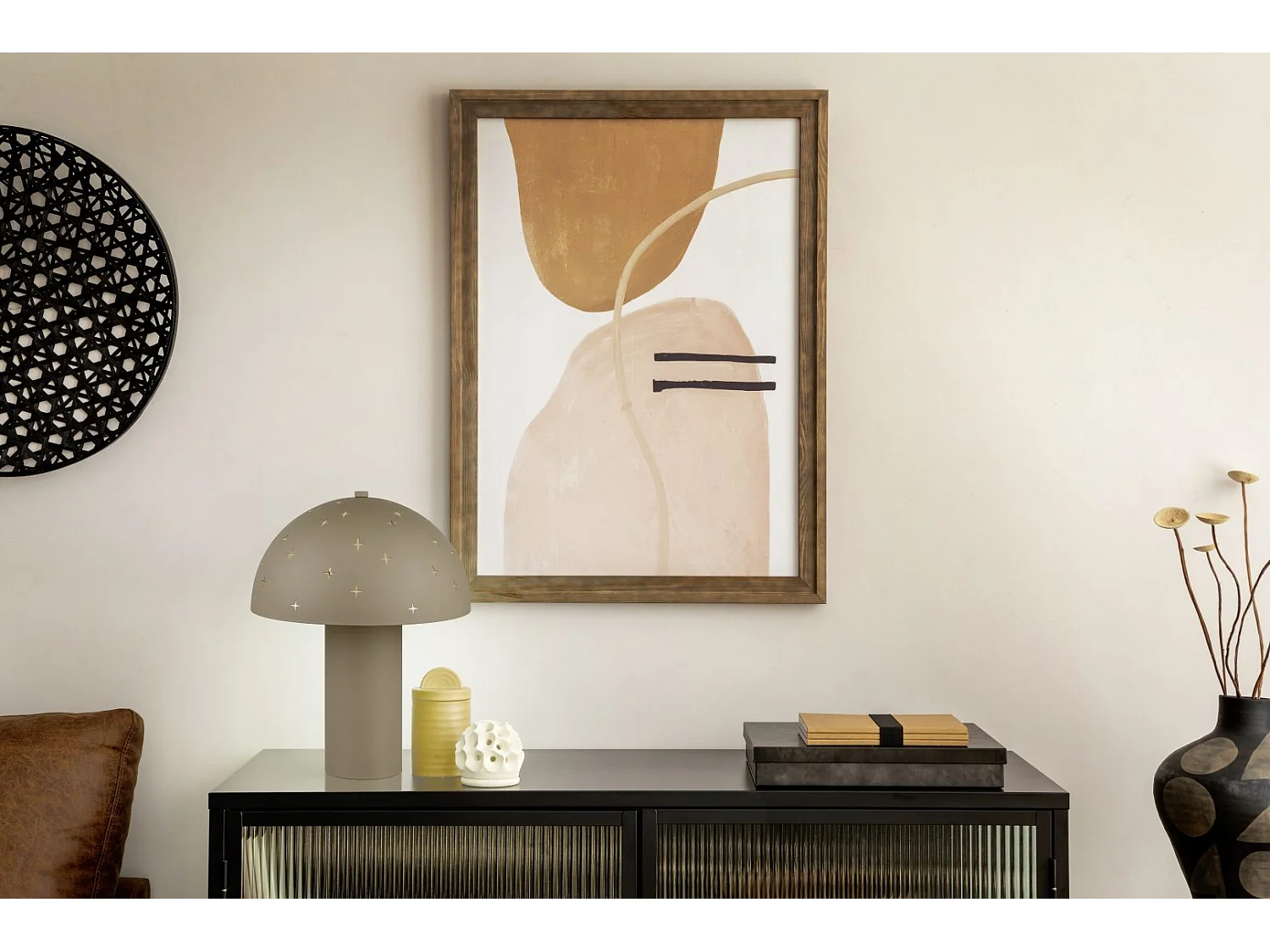 Lampada da tavolo, metallo, taupe, 25x32,5x25 cm, Seta