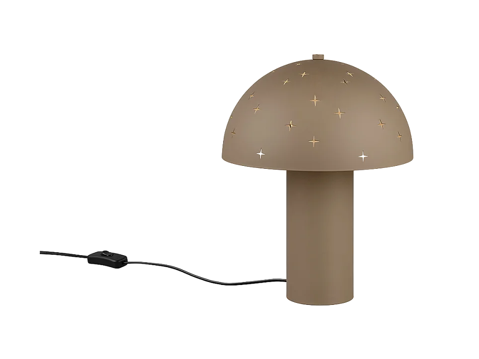 Lampada da tavolo, metallo, taupe, 25x32,5x25 cm, Seta