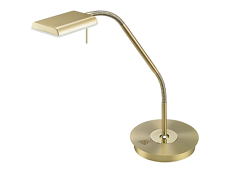 Lampada da tavolo LED, metallo, ottone satinato, 20,5x50x40 cm, Bergamo