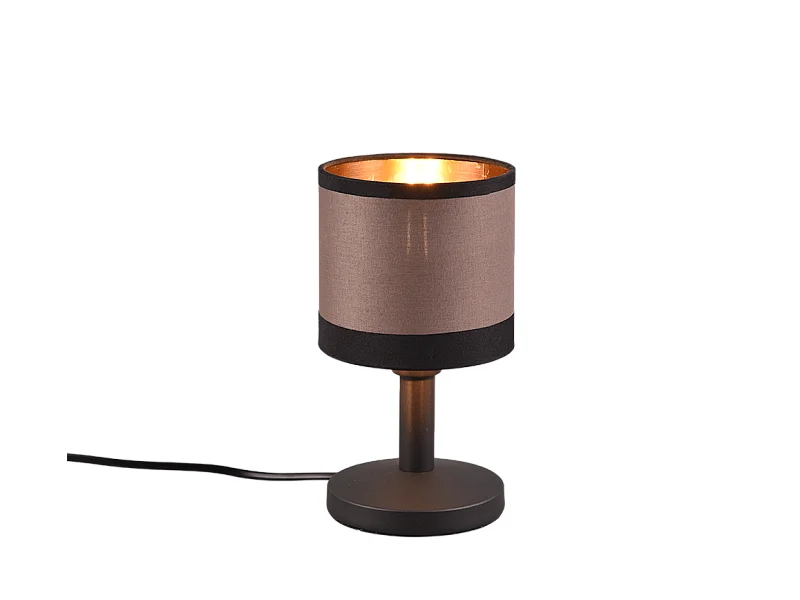 Lampada da tavolo, metallo, nero opaco, 12x22,5x12 cm, Davos