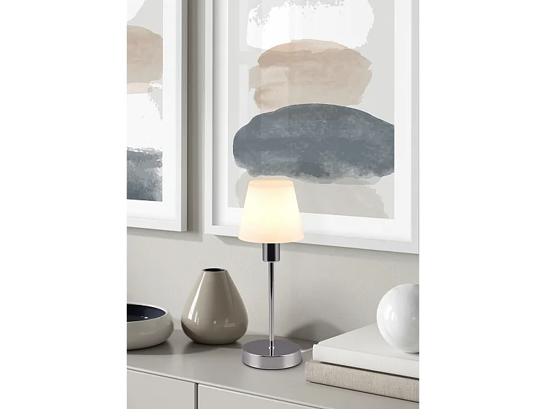 Lampada da tavolo, metallo, cromo, 12x32x12 cm, Luis Ii