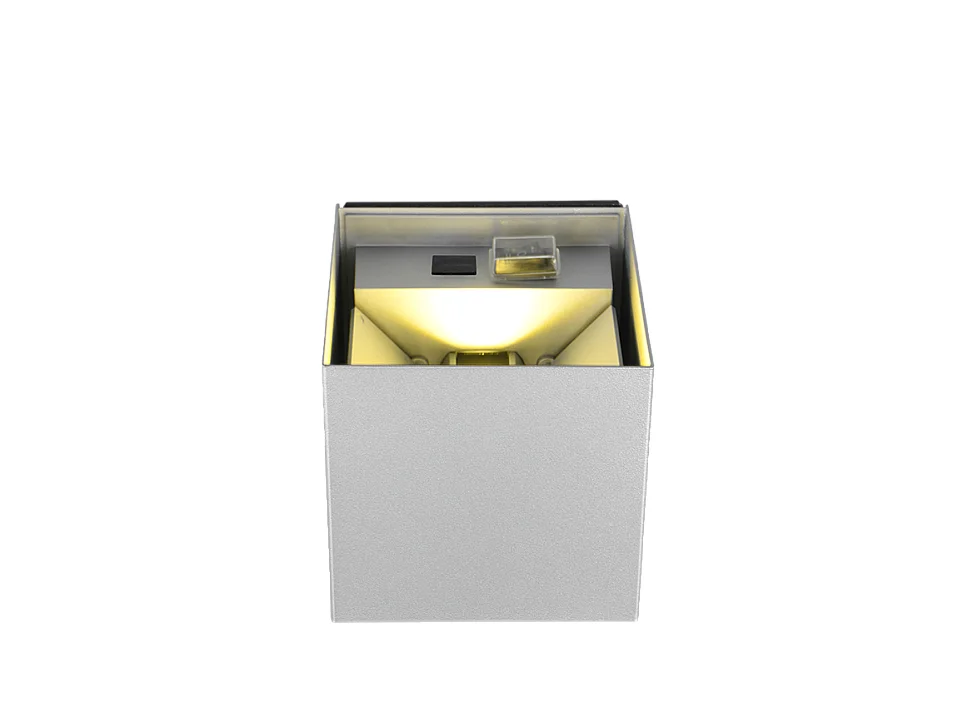 Applique da esterno LED 2 luci, metallo, titano, 10x10,5x10 cm, Talent