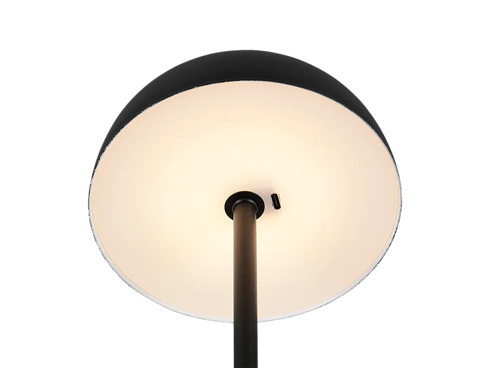 Lampada da tavolo LED, metallo, nero opaco, 13x21x13 cm, Munoz