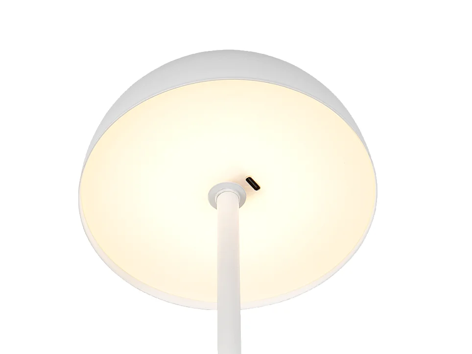 Lampada da tavolo LED, metallo, bianco opaco, 13x21x13 cm, Munoz