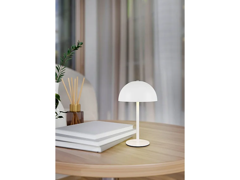 Lampada da tavolo LED, metallo, bianco opaco, 13x21x13 cm, Munoz