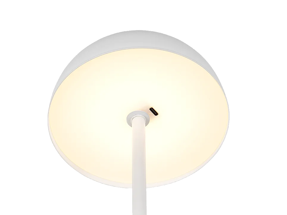 Lampada da tavolo LED, metallo, bianco opaco, 13x21x13 cm, Munoz