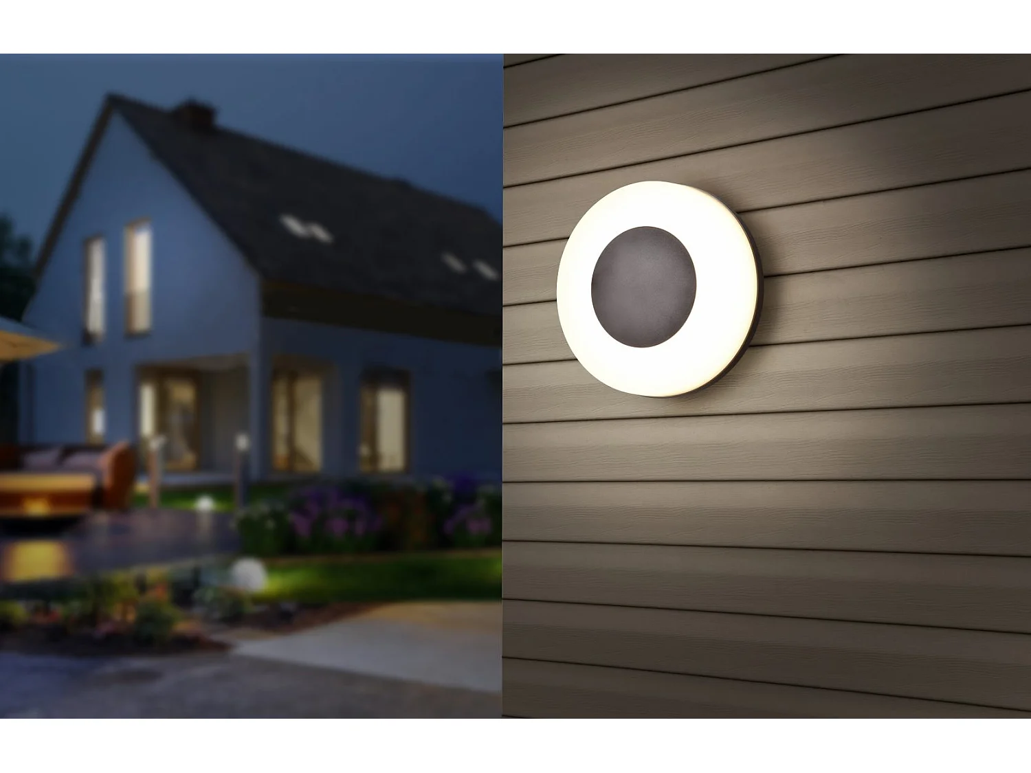 Applique da esterno LED, plastica, nero opaco, 25x25x8 cm, Morena