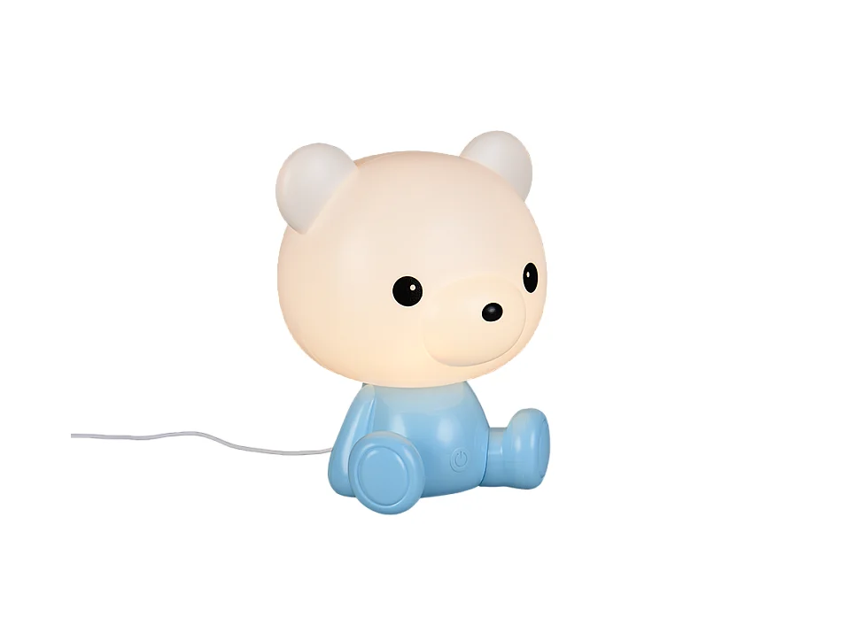 Lampada da tavolo LED, plastica, azzurro, 21x25,5x19 cm, Cutie