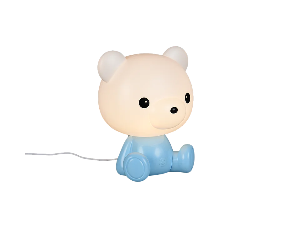 Lampada da tavolo LED, plastica, azzurro, 21x25,5x19 cm, Cutie