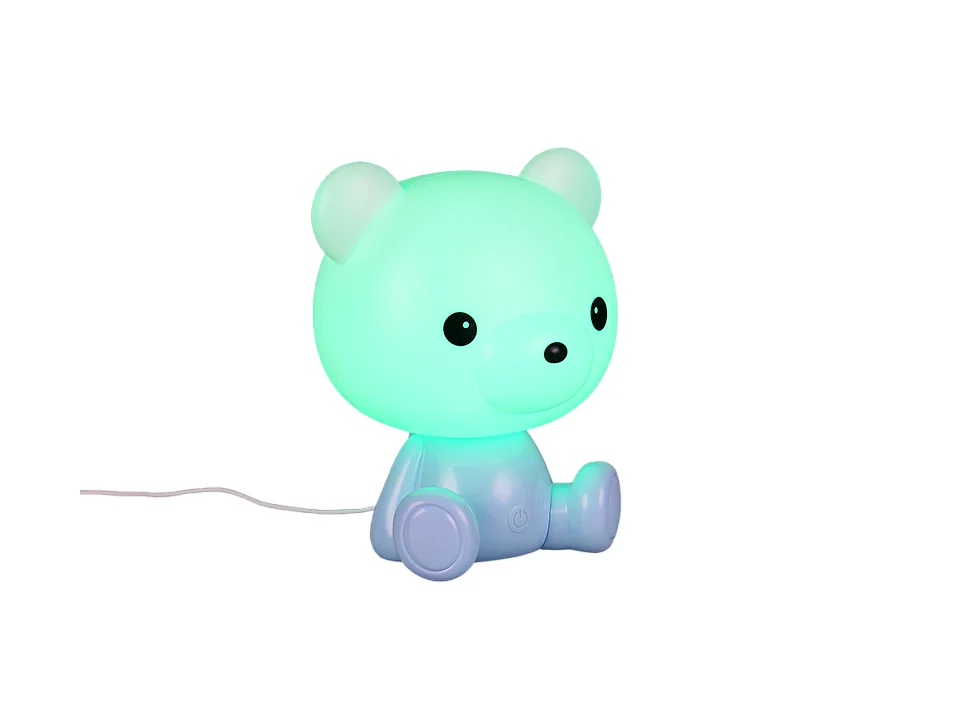 Lampada da tavolo LED, plastica, azzurro, 21x25,5x19 cm, Cutie