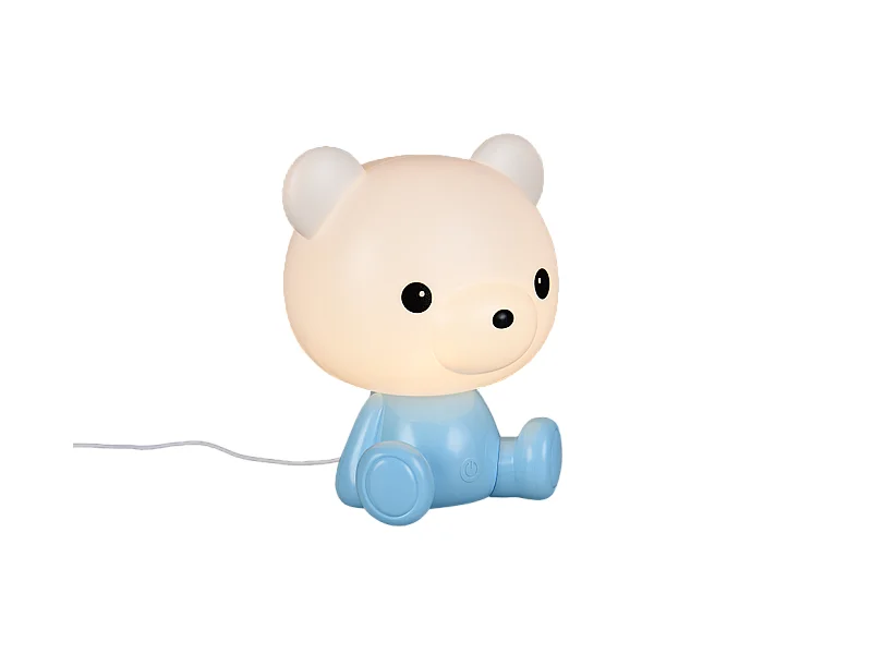 Lampada da tavolo LED, plastica, azzurro, 21x25,5x19 cm, Cutie