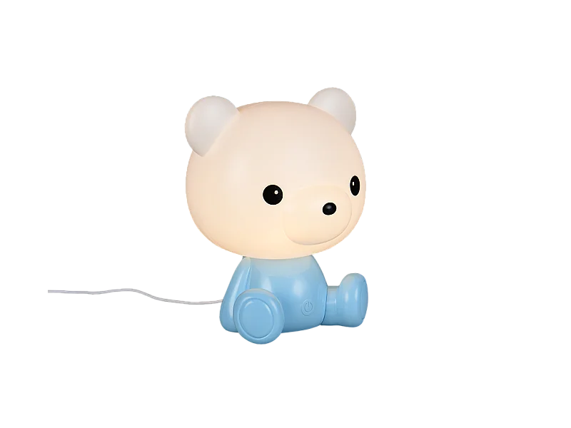 Lampada da tavolo LED, plastica, azzurro, 21x25,5x19 cm, Cutie