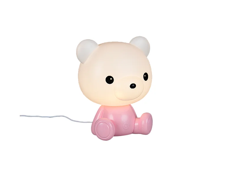 Lampada da tavolo LED, plastica, rosa, 21x25,5x19 cm, Cutie