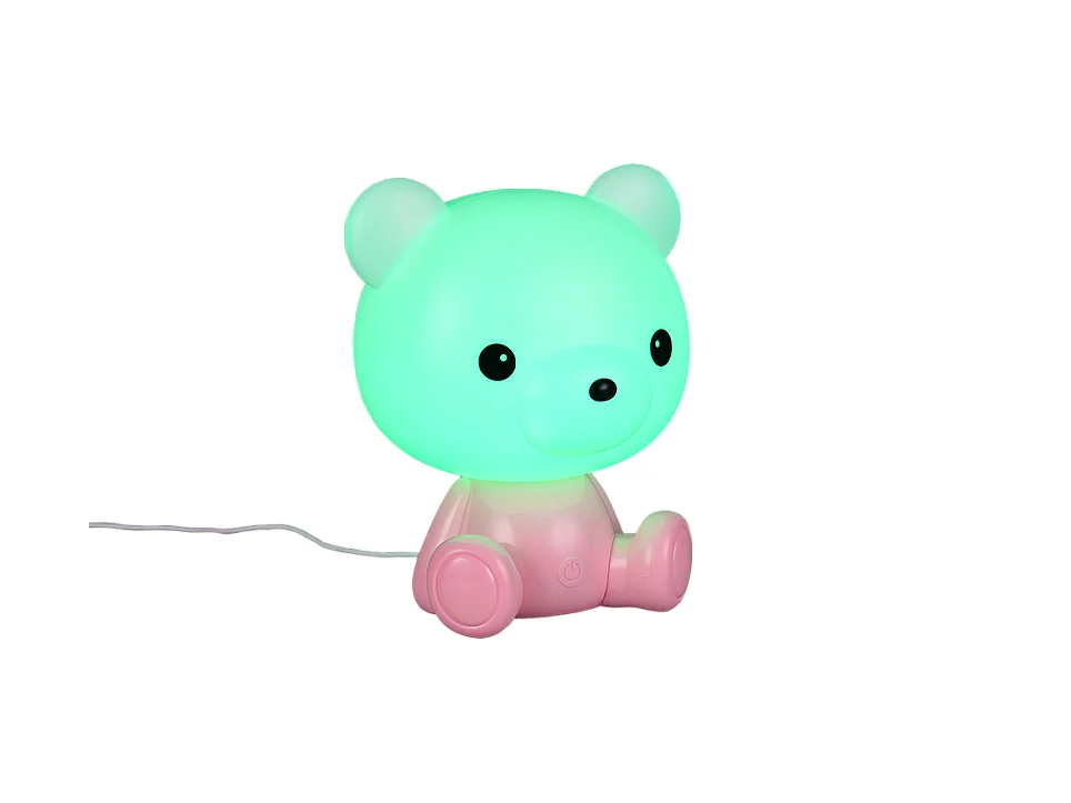 Lampada da tavolo LED, plastica, rosa, 21x25,5x19 cm, Cutie