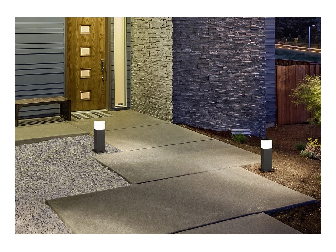 Palo LED, alluminio, antracite, 8,5x30x8,5 cm, Hudson