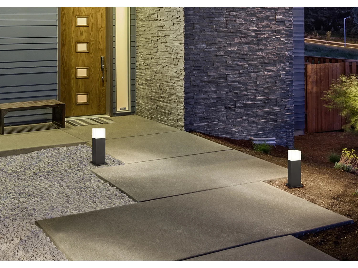 Palo LED, alluminio, antracite, 8,5x30x8,5 cm, Hudson