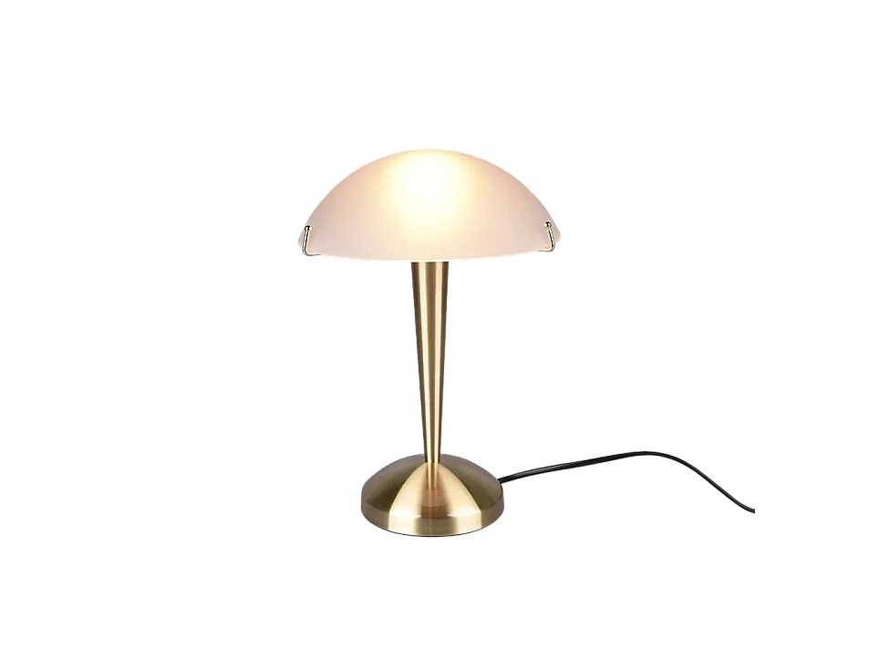 Lampada da tavolo, metallo, ottone satinato, 22,5x32x22,5 cm, Pilz Ii