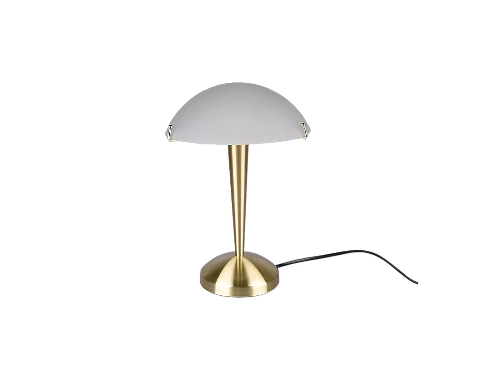 Lampada da tavolo, metallo, ottone satinato, 22,5x32x22,5 cm, Pilz Ii