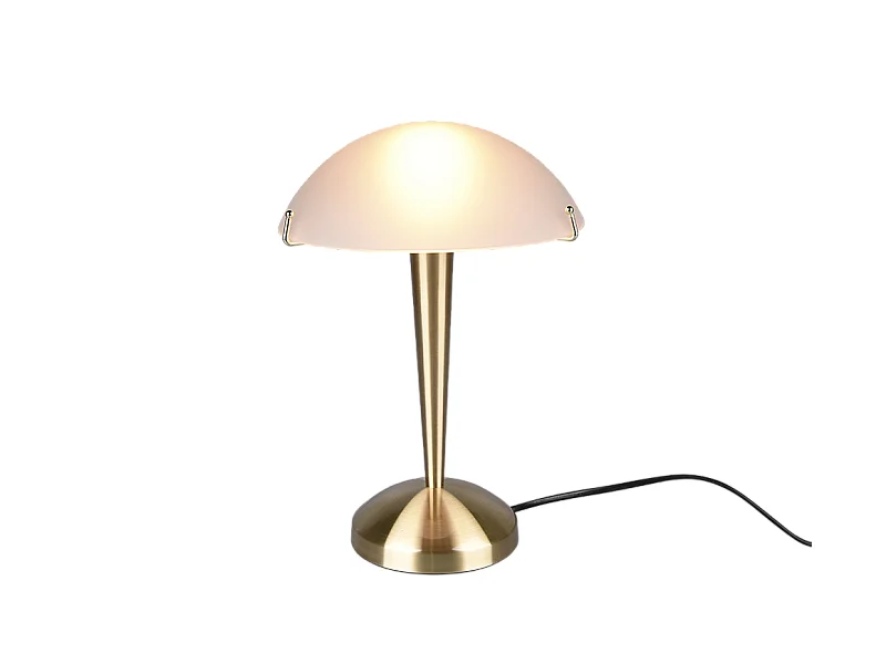 Lampada da tavolo, metallo, ottone satinato, 22,5x32x22,5 cm, Pilz Ii