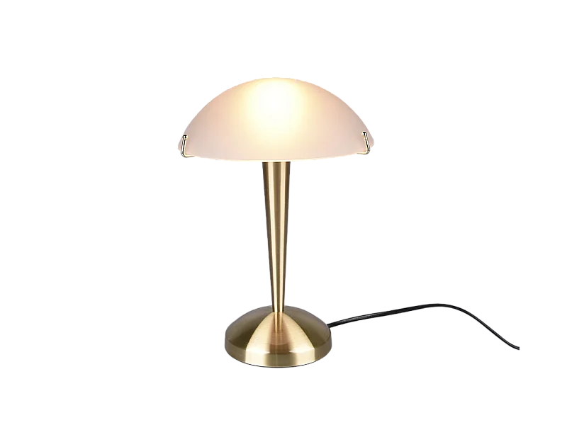 Lampada da tavolo, metallo, ottone satinato, 22,5x32x22,5 cm, Pilz Ii
