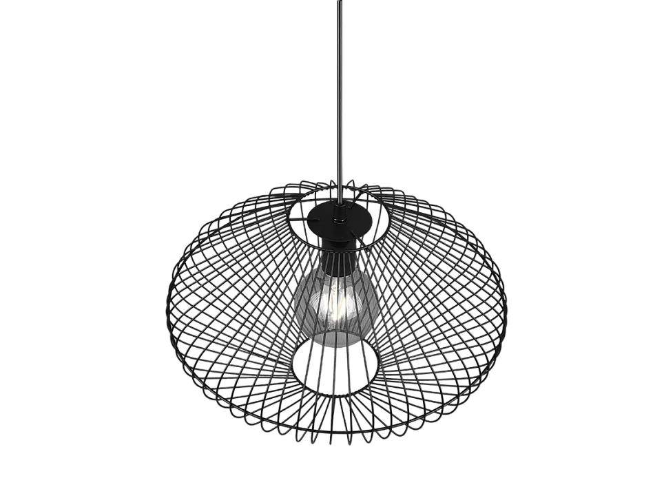 Lampada a sospensione, metallo, nero opaco, 38x150x38 cm, Cobain