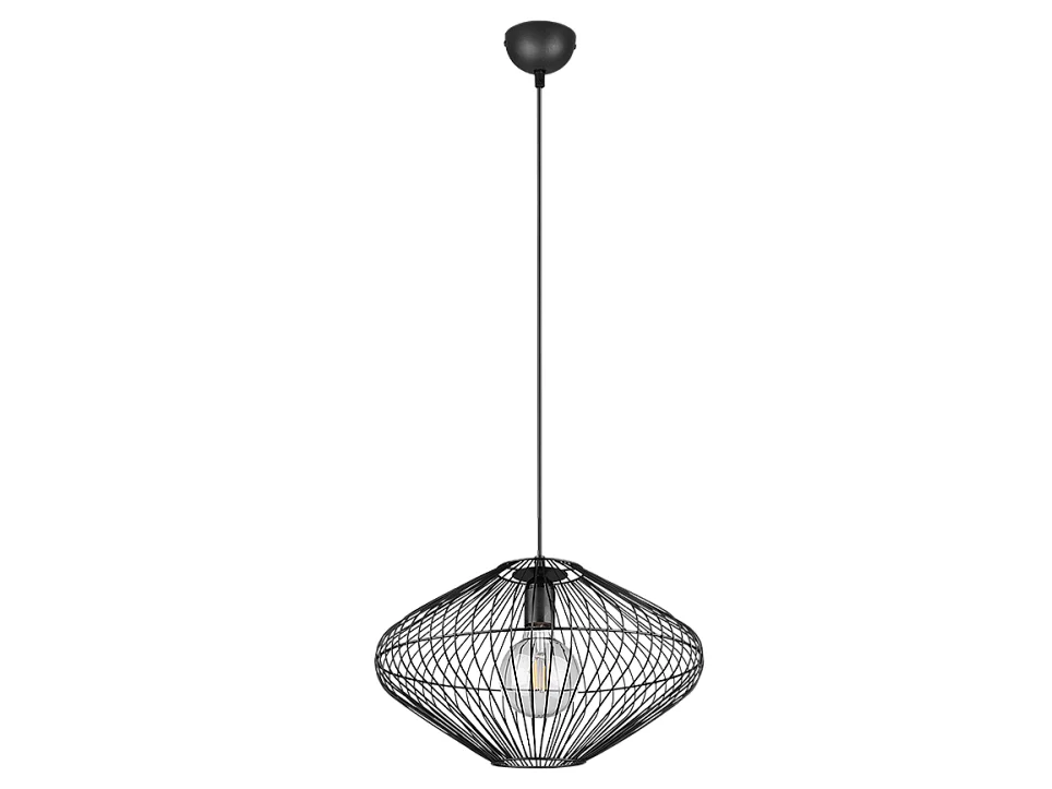 Lampada a sospensione, metallo, nero opaco, 38x150x38 cm, Cobain