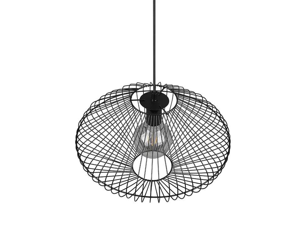 Lampada a sospensione, metallo, nero opaco, 38x150x38 cm, Cobain