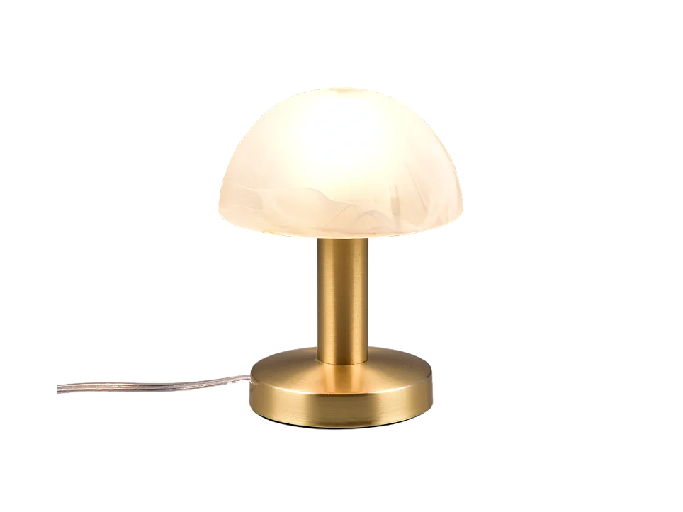 Lampada da tavolo, metallo, ottone satinato, 15x21x15 cm, Fynn Ii