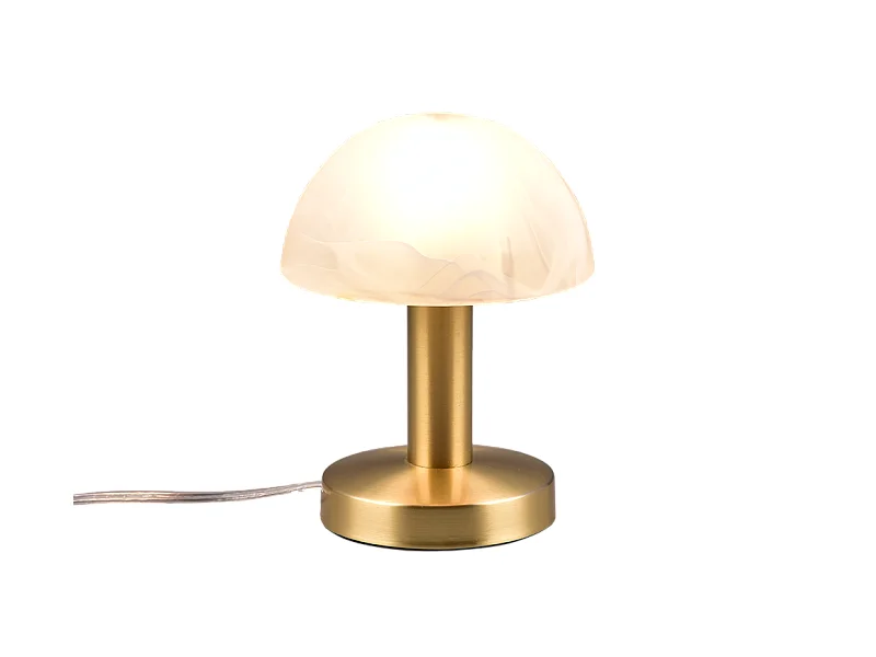 Lampada da tavolo, metallo, ottone satinato, 15x21x15 cm, Fynn Ii