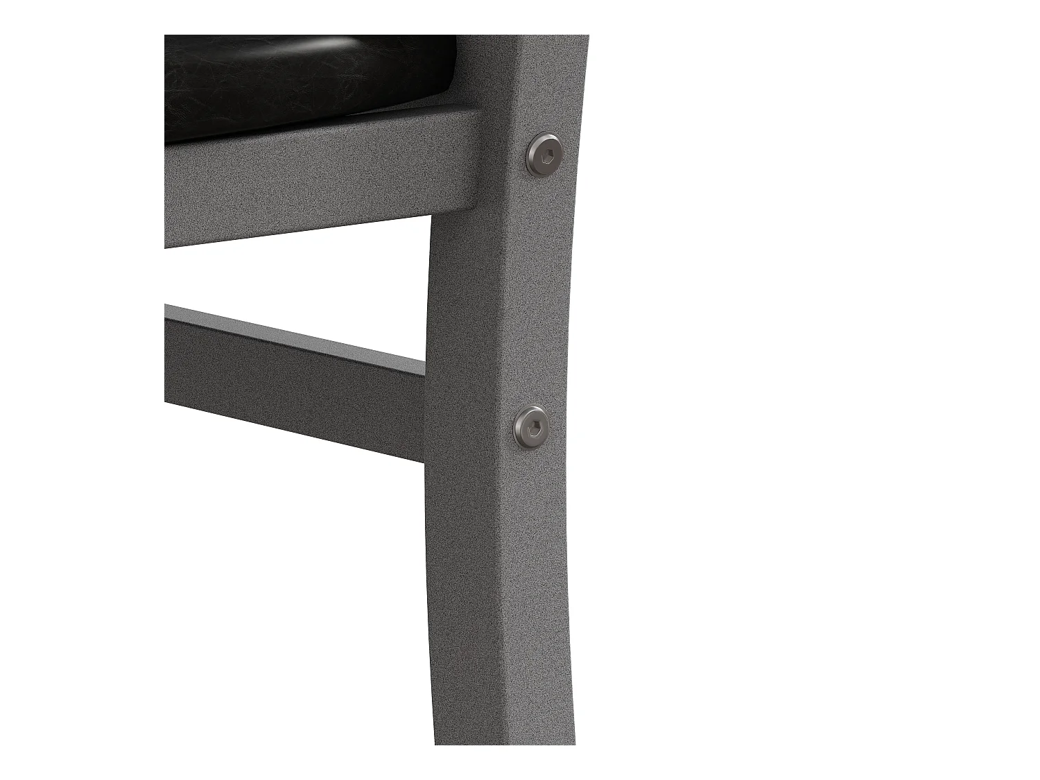 Set di 2 sedie in PU grigio con gambe in metallo e schienali alti