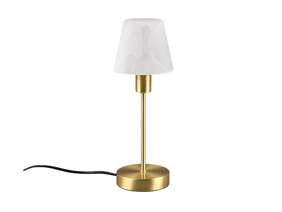 Lampada da tavolo, metallo, ottone satinato, 12x32x12 cm, Luis Ii