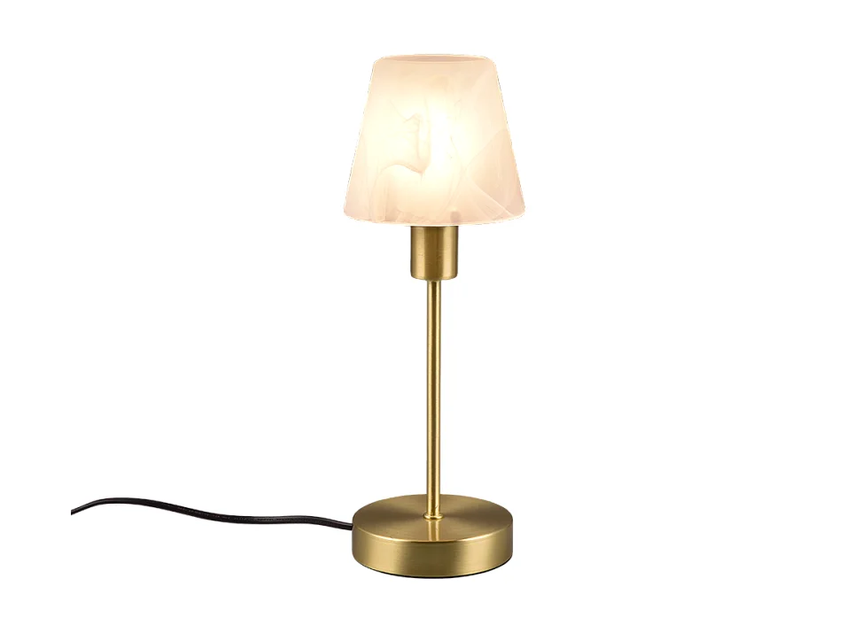 Lampada da tavolo, metallo, ottone satinato, 12x32x12 cm, Luis Ii