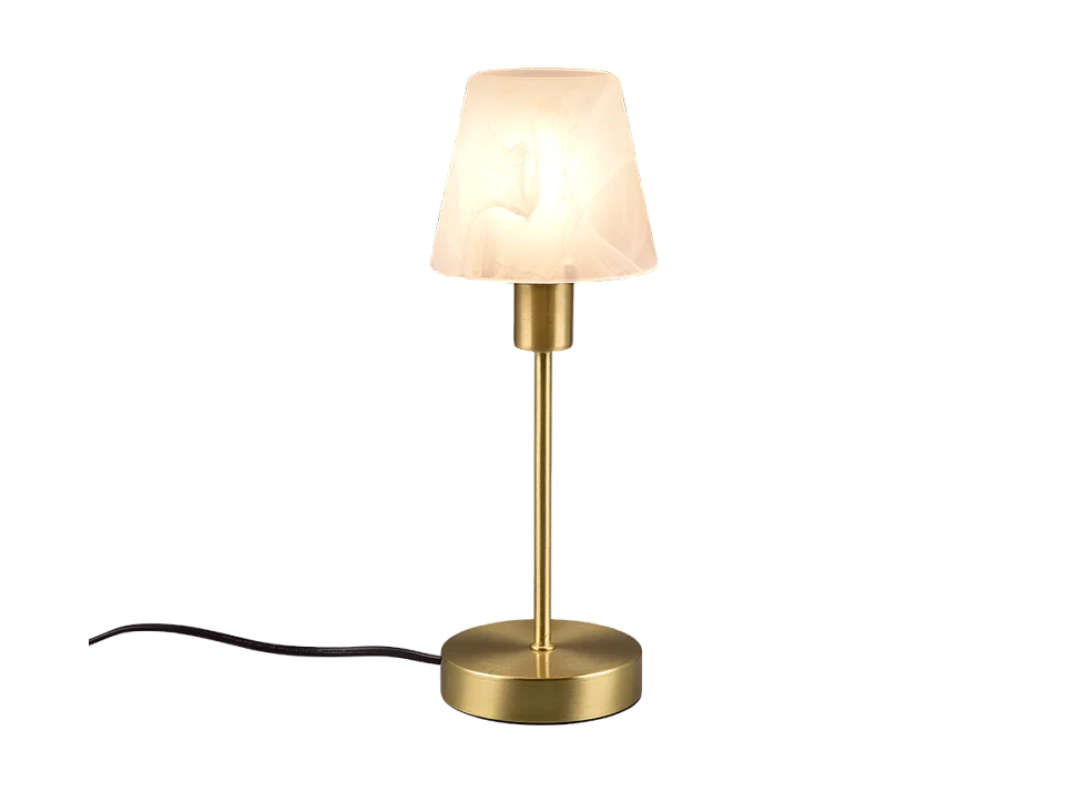 Lampada da tavolo, metallo, ottone satinato, 12x32x12 cm, Luis Ii