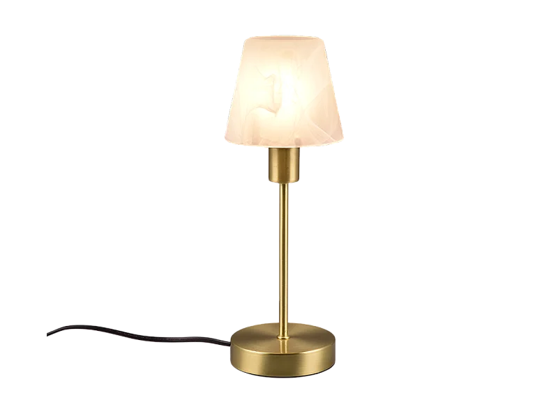 Lampada da tavolo, metallo, ottone satinato, 12x32x12 cm, Luis Ii