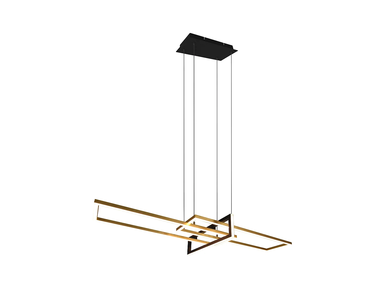 Lampada a sospensione LED, metallo, ottone satinato, 110x150x40 cm, Salinas