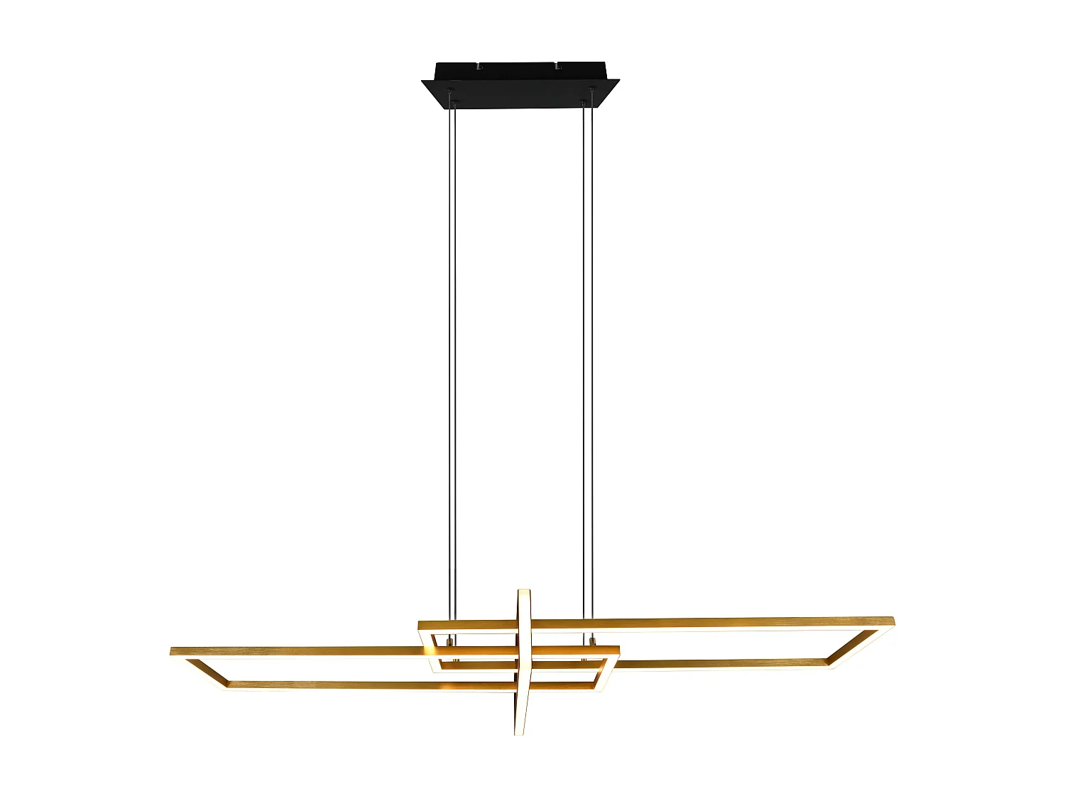 Lampada a sospensione LED, metallo, ottone satinato, 110x150x40 cm, Salinas