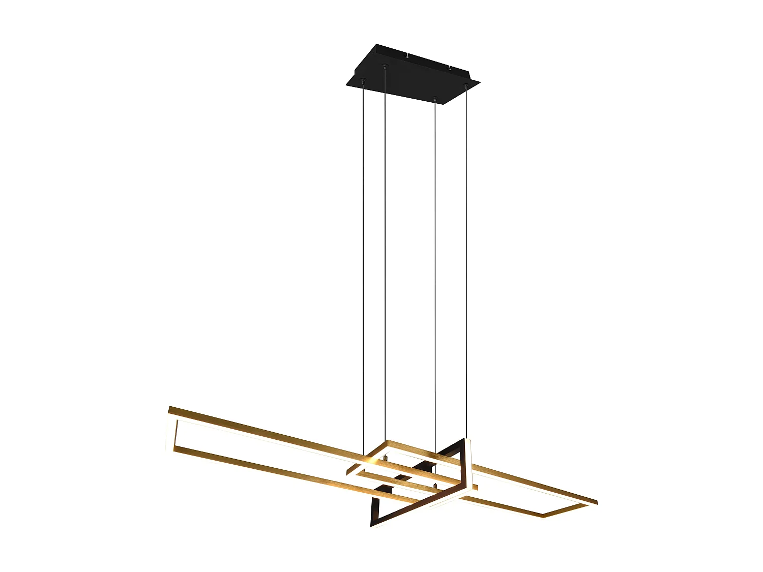 Lampada a sospensione LED, metallo, ottone satinato, 110x150x40 cm, Salinas