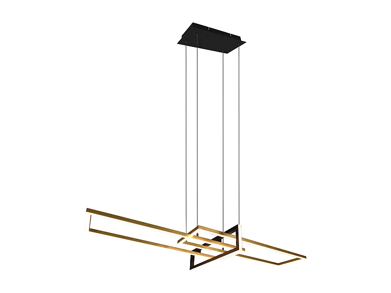 Lampada a sospensione LED, metallo, ottone satinato, 110x150x40 cm, Salinas