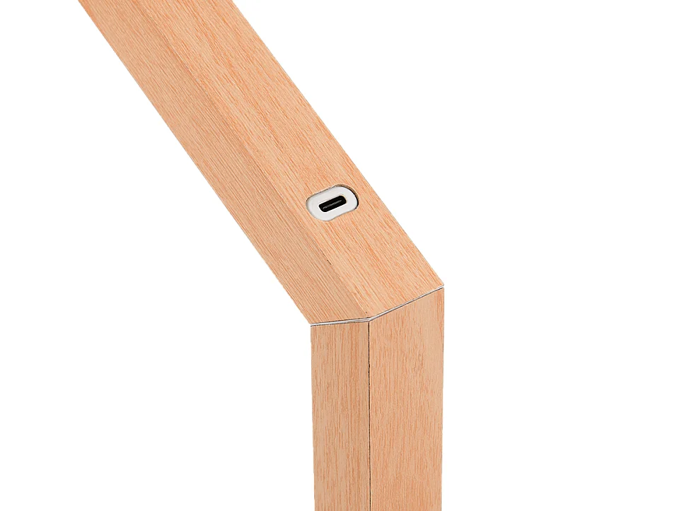 Lampada da tavolo LED, MDF, naturale, 11x37,5x14,5 cm, Skip