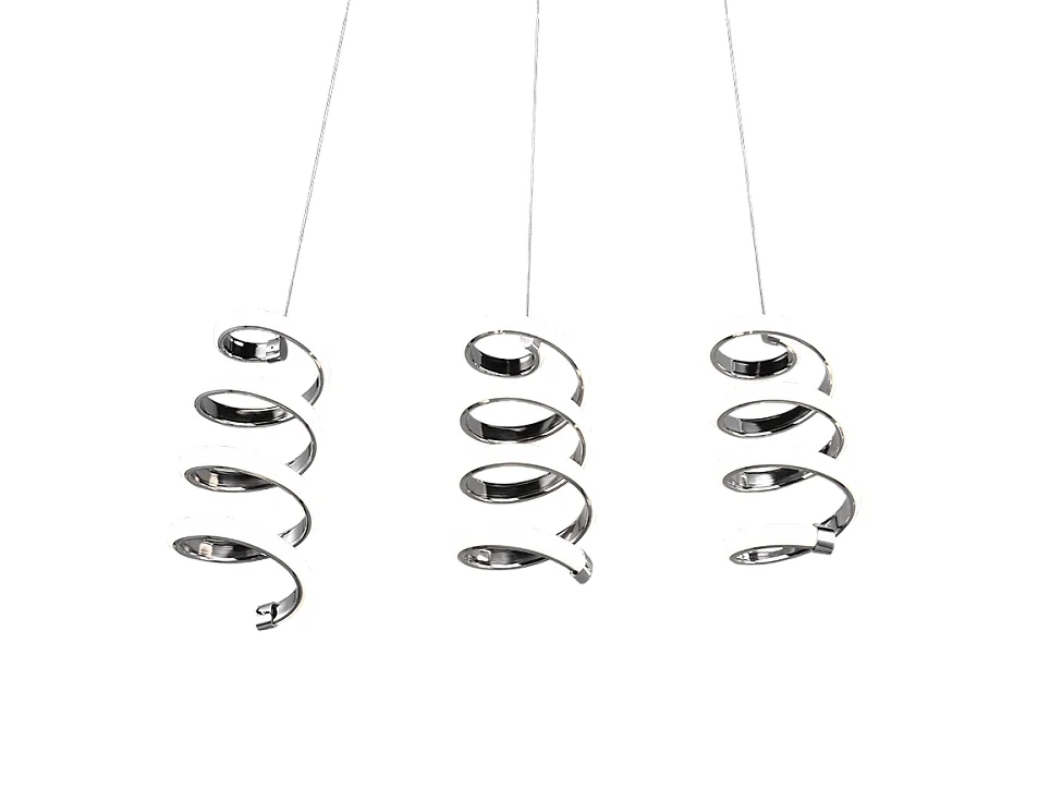 Lampada a sospensione LED 3 luci, metallo, cromo, 70x150x13,5 cm, Laola