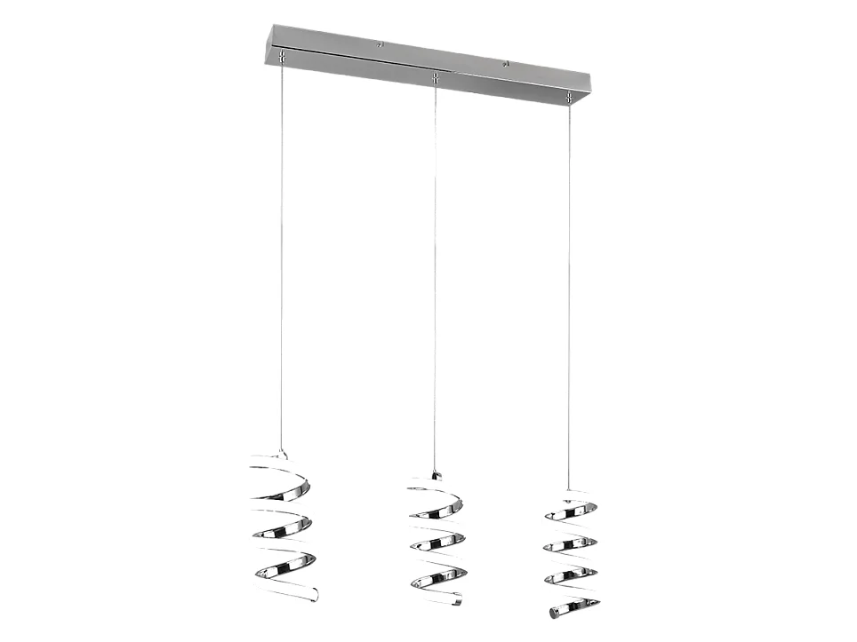 Lampada a sospensione LED 3 luci, metallo, cromo, 70x150x13,5 cm, Laola