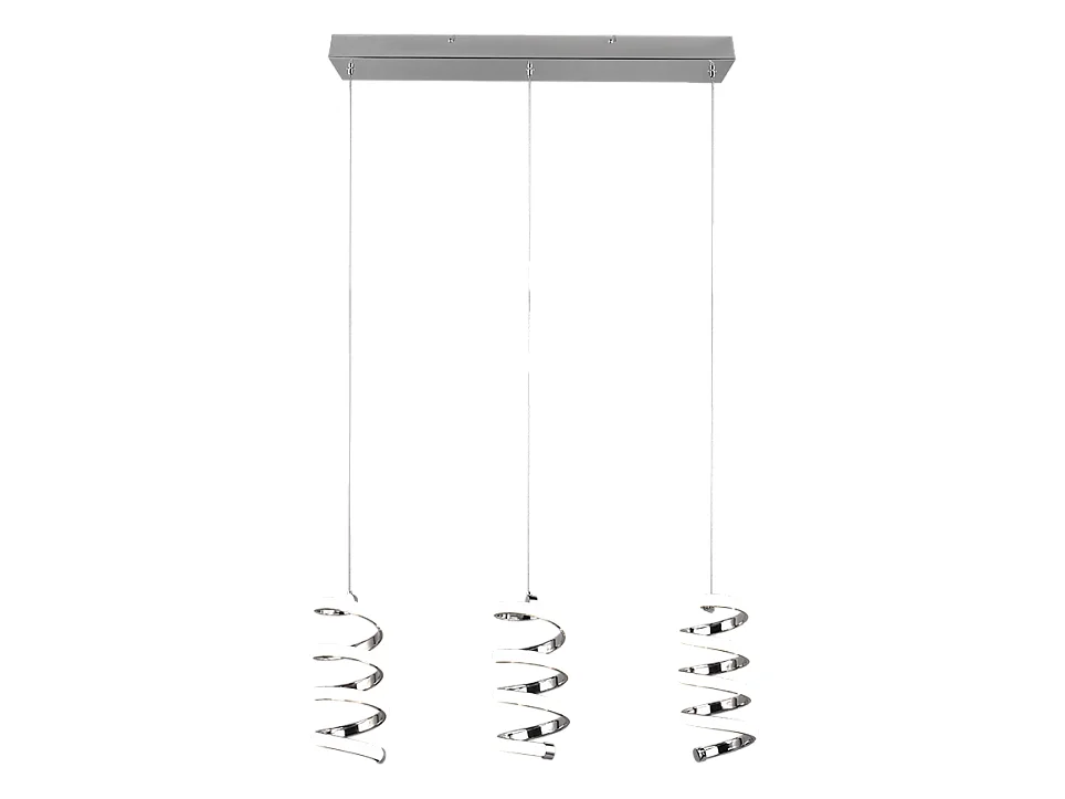 Lampada a sospensione LED 3 luci, metallo, cromo, 70x150x13,5 cm, Laola
